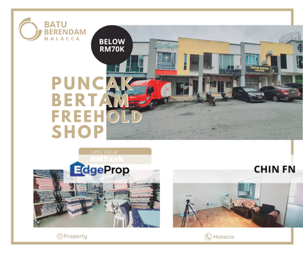 Below Value 10% or RM70K Freehold Shop Puncak Bertam Batu Berendam Melaka, Melaka, Batu Berendam