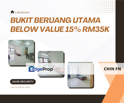 Below Value 15% Less RM35K Ready Tenant 5 Room Bukit Beruang Utama BBU Melaka, Melaka, Bukit Beruang