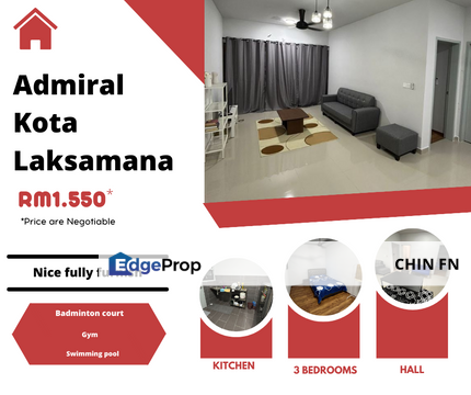 Good Rental 24hr Guard Swimming Pool Admiral Residence Kota Laksamana Melaka, Melaka, Melaka Tengah