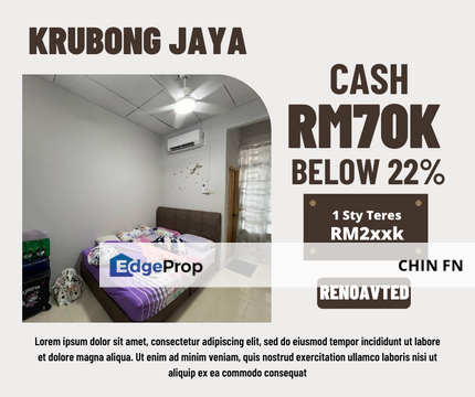 Cash Back RM70K Below Value 22% 1 Sty Terrace Renovated Krubong Jaya Melaka, Melaka, Krubong