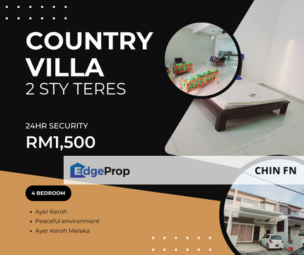 24hr Security Nice Environment 2 Sty Terrace Country Villa Ayer Keroh Melaka, Melaka, Bemban