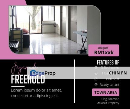 Freehold Ready Tenant Investment ROI 4% Jayamuda Ong Kim Wee Tengkera Melaka, Melaka, Melaka Tengah