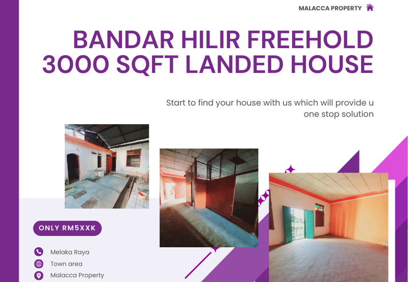 Freehold Big 3000 sqft House Bandar Hilir Mahkota Hospital Melaka Raya Melaka