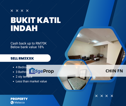 Below Value Cash Back RM70K Less 18% Market Teres Bukit Katil Indah Melaka, Melaka, Bukit Katil