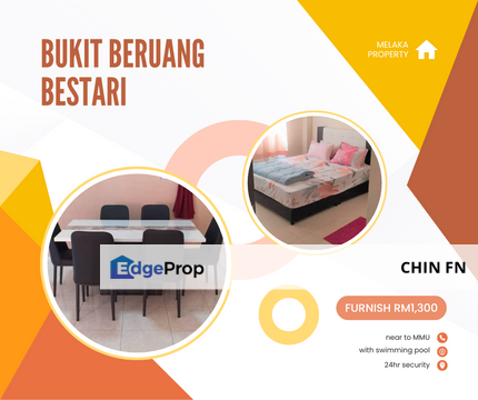 Fully Furnish 24hr Security Pool Bukit Beruang Bestari UV MMU UTeM Melaka, Melaka, Bukit Beruang