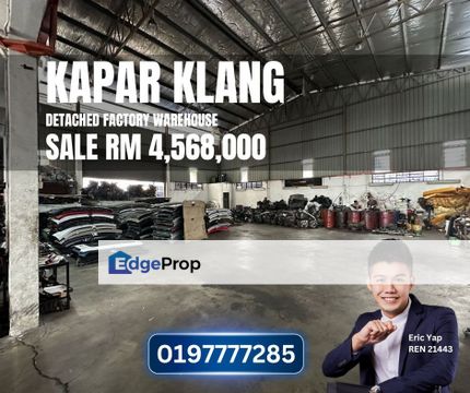 Kapar Klang Detached Factory Warehouse Land Area 9290sf Build up 6780sf, Selangor, Kapar 