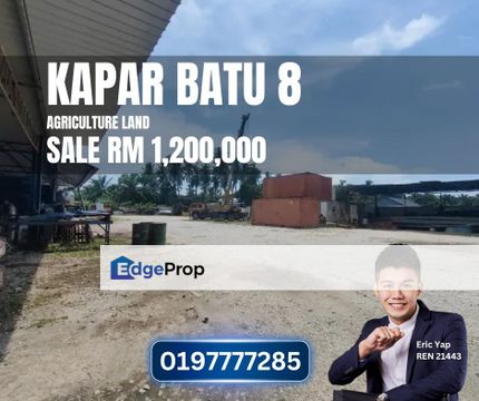 Kapar Batu 8 Klang Kampung Perepat Agriculture Land 1.07acre With Fencing, Selangor, Kapar 