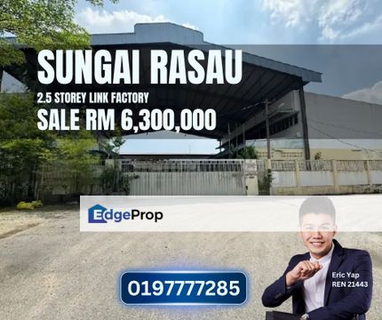 Sungai Rasau Shah Alam Rimba Jaya 2.5 Storey Link Factory 9750sf, Selangor, Klang