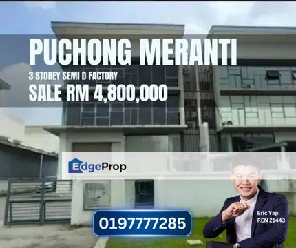 Taman Industri Meranti Jaya Puchong 3 Storey Semi D Factory Warehouse, Selangor, Puchong