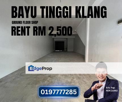 Bayu Tinggi Klang Ground Floor Shop Lot Limited Prime Area, Selangor, Klang