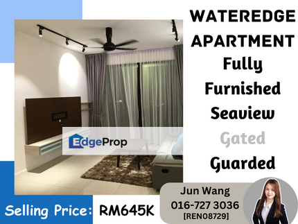 Wateredge Apartment, Fully Furnished, Renovated, Gated Guard, Seaview, Johor, Masai