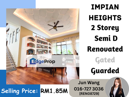 Impian Heights, 2 Storey Semi-D 40x128, Renovated, 24 Hrs Security, Johor, Skudai