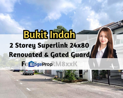 Bukit Indah, 2 Storey Superlink 24x80, Renovated, 24 Hrs Gated Guarded, Johor, Johor Bahru