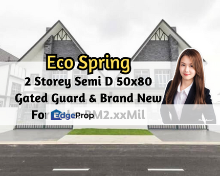 Eco Spring, 2 Storey Semi D 50x80, Gated Guarded, Brand New Unit, Johor, Johor Bahru