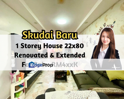 Skudai Baru, 1 Storey House 22x80, Renovated, Kitchen Extended, 4 Bed, Johor, Skudai