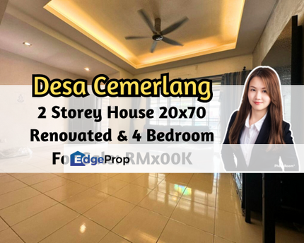 Desa Cemerlang, 2 Storey House 20x70, Renovated, 4 Bedroom 3 Bathroom, Johor, Ulu Tiram