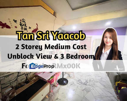 Tan Sri Yaacob, 2 Storey Medium Cost House, Unblock View, 3 Bedroom, Johor, Skudai