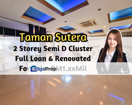 Sutera Utama, 2 Storey Semi D Cluster 40x80, Renovated, Full Loan Unit, Johor, Skudai