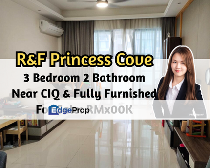 R&F Princess Cove, Nearby Ciq Walkway, Fully Furnished, 3 Bedroom, Johor, Johor Bahru