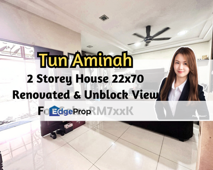 Tun Aminah, 2 Storey House, Renovated, Kitchen Extend, Unblock View, Johor, Skudai