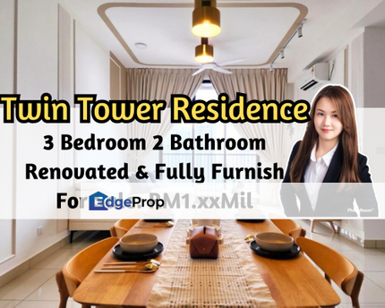 Twin Tower Residence, Renovated Unit, Fully Furnished, Facing Astaka, Johor, Johor Bahru