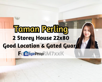 Taman Perling, 2 Storey House 22x80, Good Location, Gated Guarded, Johor, Johor Bahru