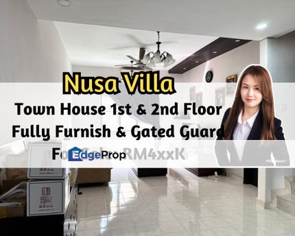 Nusa Villa Townhouse, Iskandar Puteri (Nusajaya), Johor, Town House, Fully Furnished, Gated Guarded, Johor, Nusajaya