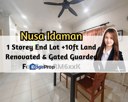 Nusa Idaman, Iskandar Puteri (Nusajaya), Johor, 1 Storey End Lot w 10ft Land, Gated Guard, Good Location, Johor, Nusajaya