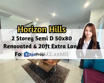 The Cove @ Horizon Hills, Iskandar Puteri (Nusajaya), Johor, 2 Storey Semi D 50x80, Renovated Unit, 20ft Extra Land, Johor, Nusajaya