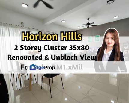 Horizon Hills, The Green, Iskandar Puteri, Johor, 2 Storey Cluster 35x80, Unblock View, Renovated Unit, Johor, 