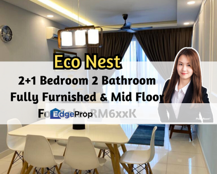 Eco Nest @ Eco Botanic, Iskandar Puteri (Nusajaya), Johor, Fully Furnished, 2 plus 1 Bedroom, Mid Floor, Johor, Nusajaya