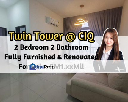 Twin Tower Residence, Renovated, Fully Furnished, JB View, 2 Bedroom 2 Bathroom, Johor, Johor Bahru