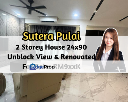 Taman Sutera Utama, Skudai, Johor, Sutera Pulai, 2 Storey House 24x90, Unblock View, Living Hall Extended, Johor, Skudai