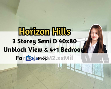 The Cove @ Horizon Hills, Iskandar Puteri (Nusajaya), Johor, 3 Storey Semi D 40x80, Unblock View, 4 plus 1 Bedroom, Johor, Nusajaya