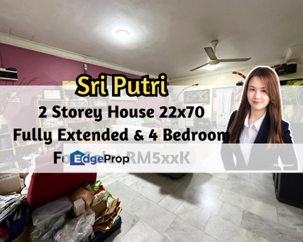 Taman Sri Putri, Skudai, Johor, 2 Storey House 22x70, Fully Extended, 4 Bedroom 3 Bathroom, Johor, Skudai