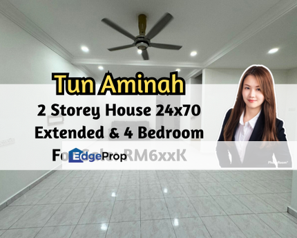 Taman Tun Aminah, Skudai, Johor, 2 Storey House 24x70, Extended Unit, 4 Bedroom, Johor, Skudai