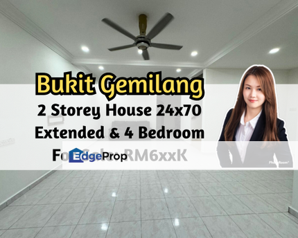 Taman Bukit Gemilang, Skudai, Johor, 2 Storey House 24x70, Extended, 4 Bedroom, Johor, Skudai