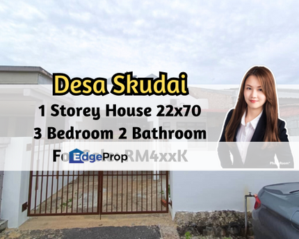 Taman Desa Skudai, Skudai, Johor, 1 Storey House 22x70, Bare Unit, 3 Bedroom 2 Bathroom, Johor, Skudai