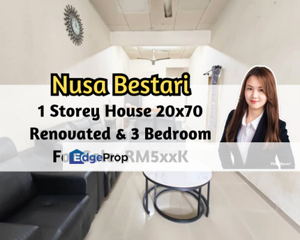 Taman Nusa Bestari 2, Skudai, Johor, 1 Storey House 20x70, Renovated, Good Location, 3 Bedroom, Johor, Skudai