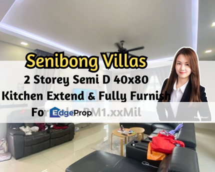 Senibong Villas, Masai, Johor, 2 Storey Semi D 40x80, Kitchen Extended, Fully Furnished, Gated Guarded, Johor, Masai