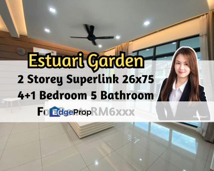 Estuari Gardens @ Puteri Harbour, Iskandar Puteri (Nusajaya), Johor, 2 Storey Superlink 26x75, 4 plus 1 Bedroom 5 Bathroom, Johor, Nusajaya