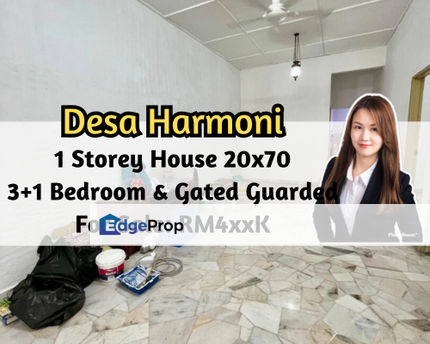 Taman Desa Harmoni, Masai, Johor, 1 Storey House 20x70, Gated Guarded, 3 plus 1 Bedroom, Johor, Masai