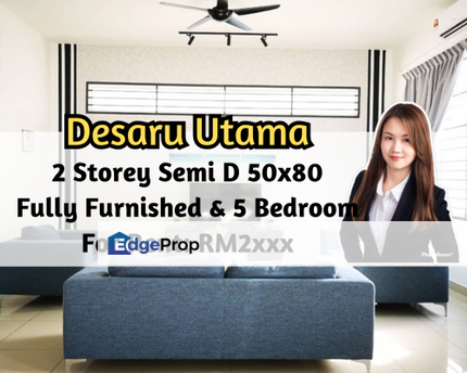 Taman Desaru Utama, Kota Tinggi, Johor, 2 Storey Semi D 50x80, Fully Furnished, 5 Bedroom, Johor, Kota Tinggi