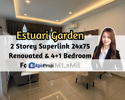 Estuari Gardens @ Puteri Harbour, Iskandar Puteri (Nusajaya), Johor, 2 Storey Superlink 24x75, Fully Renovated, 4 plus 1, Johor, Nusajaya