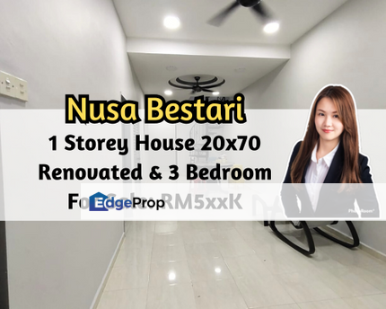 Taman Nusa Bestari 2, Skudai, Johor, 1 Storey House 20x70, Renovated Mezzanine Floor, 3 Bedroom, Johor, Skudai