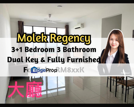 Molek Regency, Johor Bahru, Johor, (Dual Key Unit), Fully Furnished, 3 plus 1 Bedroom 3 Bathroom, Johor, Johor Bahru