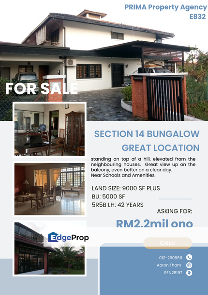 Section 14 Bungalow For Sale , Selangor, Petaling Jaya