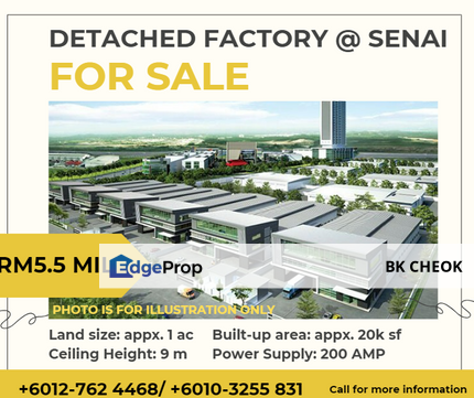 Senai Detached Factory/Warehouse for sale , Johor, Senai