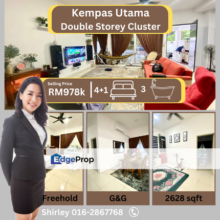 Taman Kempas Utama Oleander Double Storey Cluster , Johor, Johor Bahru