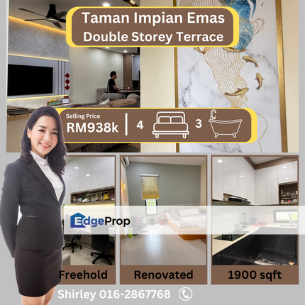 Taman Impian Emas Double Storey Terrace Unblock View, Johor, Johor Bahru